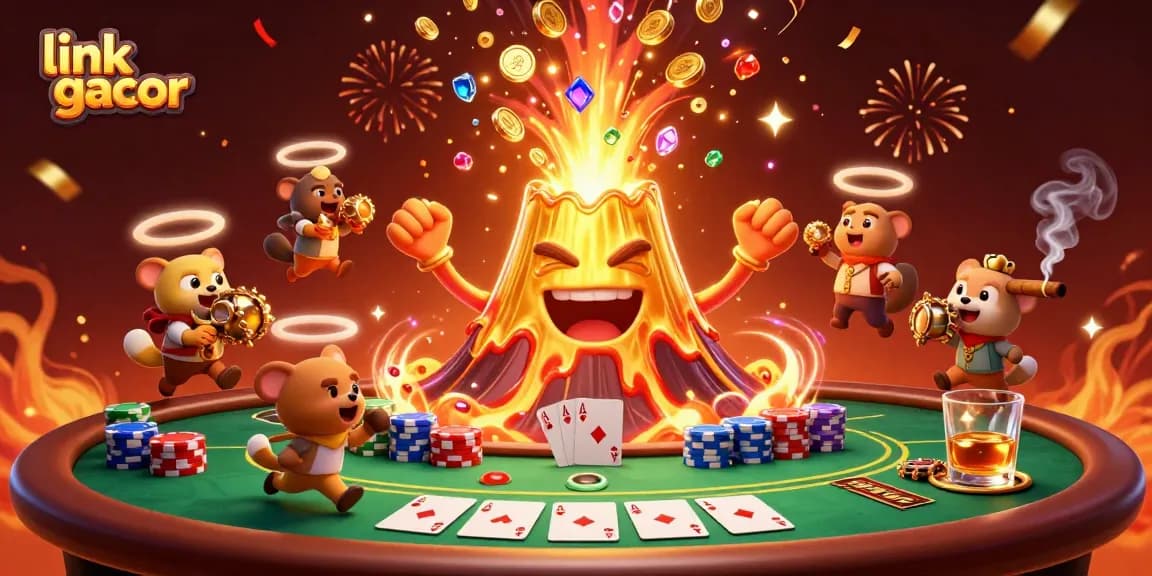 Experience the thrill of "link gacor" as the golden volcano erupts in a treasure-filled casino adventure.