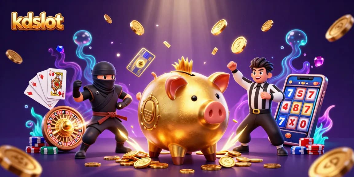 Experience thrilling gameplay with kdslot, showcasing a vibrant casino illustration featuring unique characters and dynamic game elements.