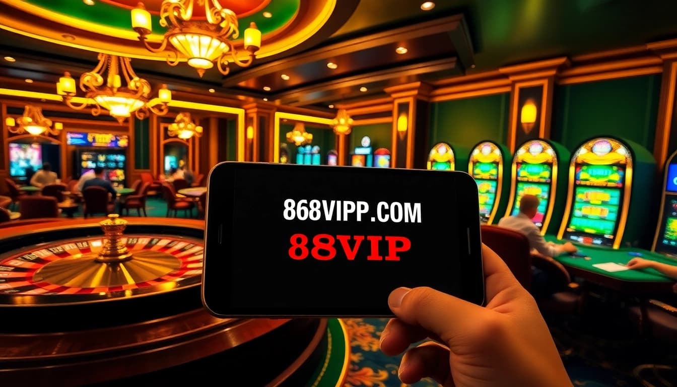 Experience thrilling gameplay at 68VIP.COM with vibrant poker tables and roulette wheels.
