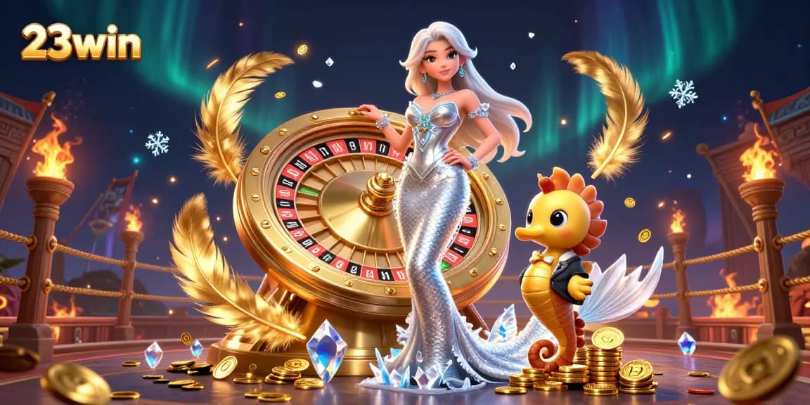 Experience thrilling gameplay at 23win with a stunning mermaid and golden roulette