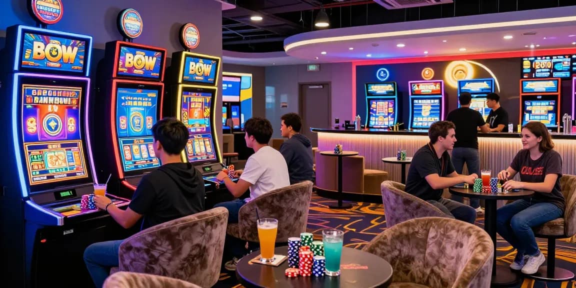 Players enjoying bonus buy slots at https://oxfordbedbreakfast.co.uk/, showcasing vibrant gaming atmosphere.