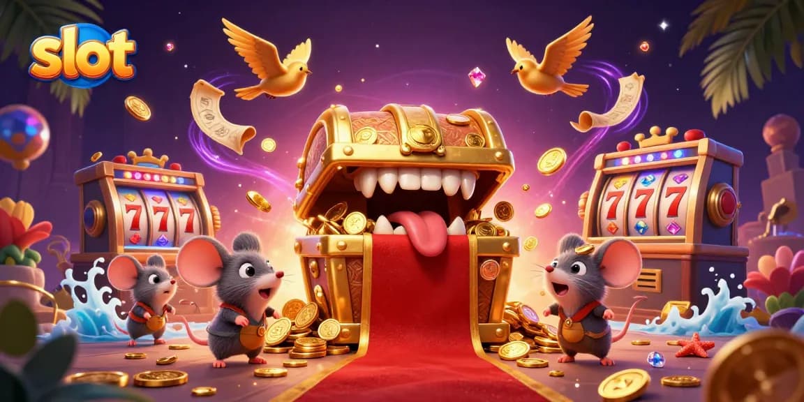 Menangkan slot dengan tumpukan koin emas dan simbol keberuntungan yang memikat.