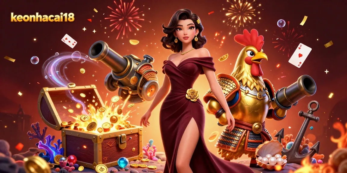 Experience winning strategies with keonhacai18 in this dynamic casino-themed illustration.