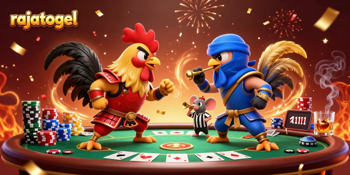 Rajatogel seru dengan duel dua ayam jantan bertarung di arena judi yang meriah.