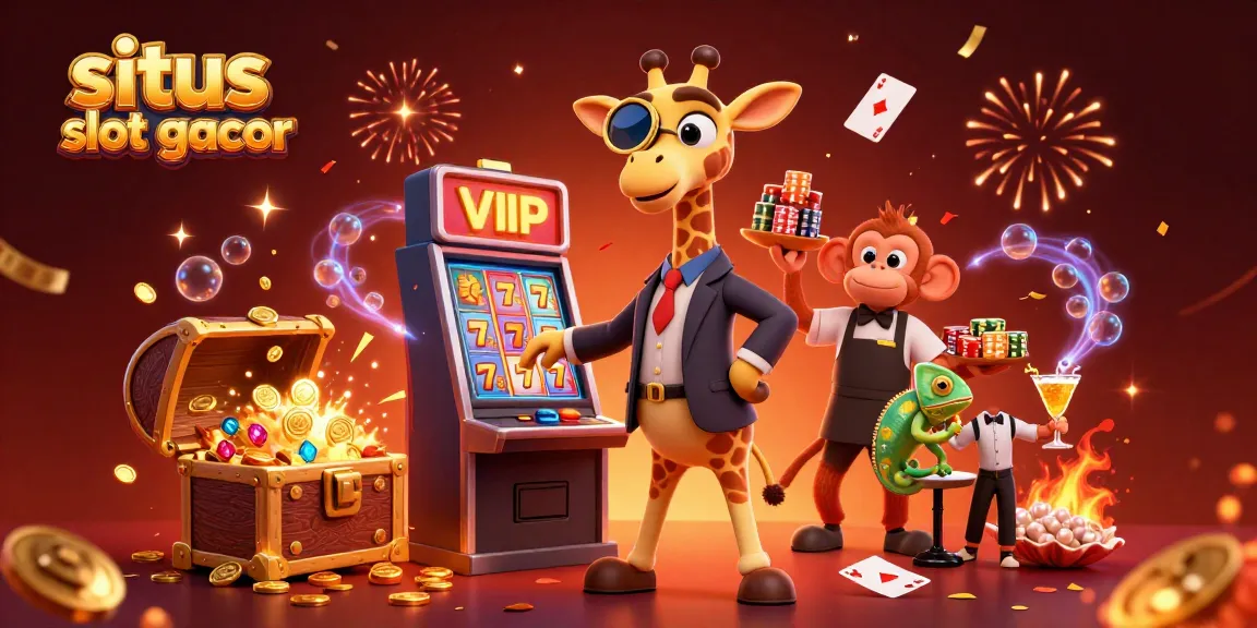 Situs slot gacor dengan jerapah dan bunglon di kasino, menawarkan kombinasi permainan yang menarik.