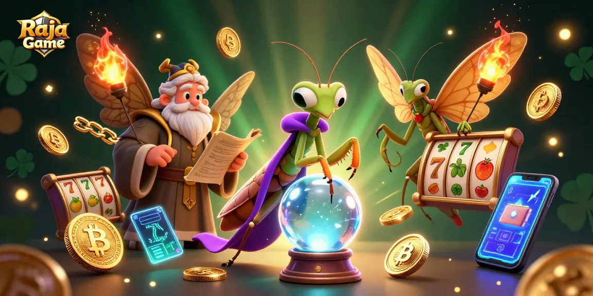 Engage with Raja Game's dynamic slots and jackpots featuring mystical characters and vibrant gaming elements.
