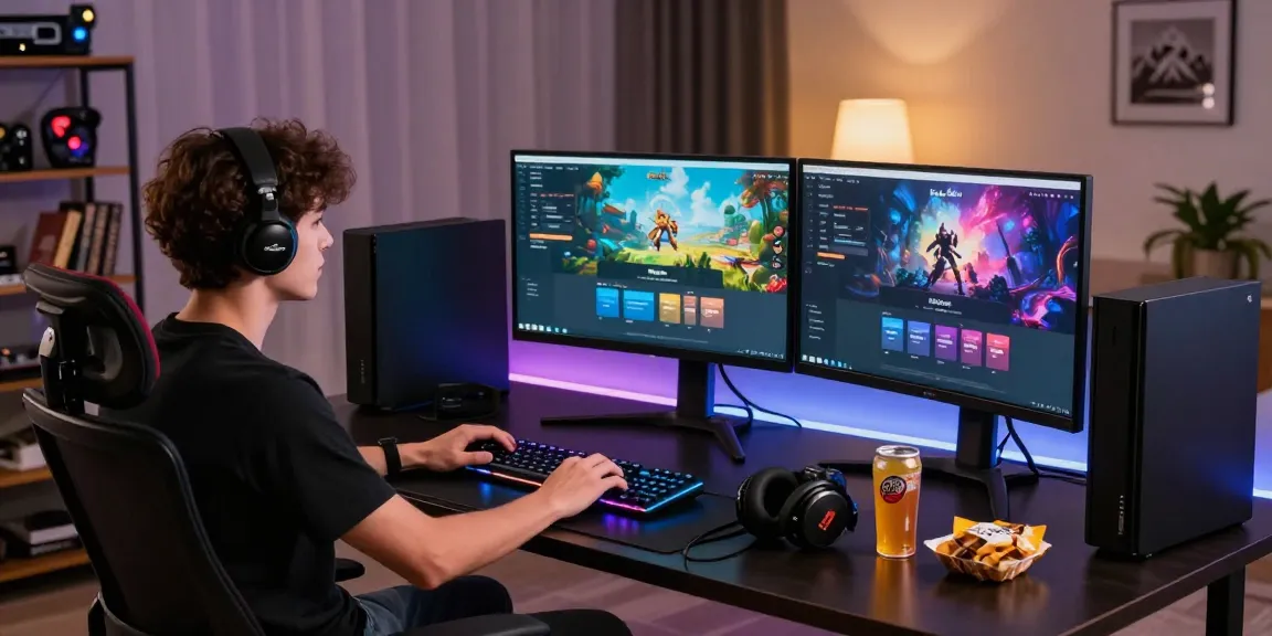Raja Game login on multiple monitors in a stylish gaming setup with vibrant graphics.