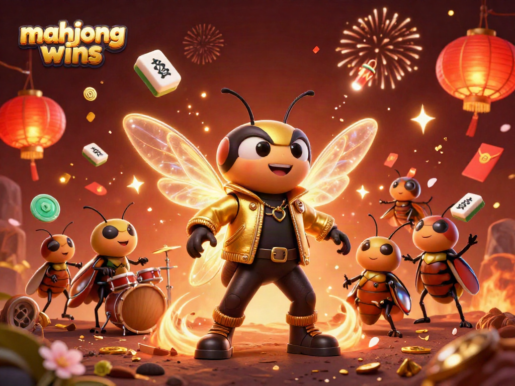 Experience Mahjong Wins with energetic rockstar characters and vibrant casino elements