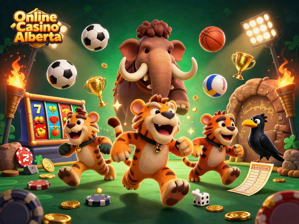 Engage in thrilling games at Online Casino Alberta, featuring vibrant casino elements and dynamic sports action.
