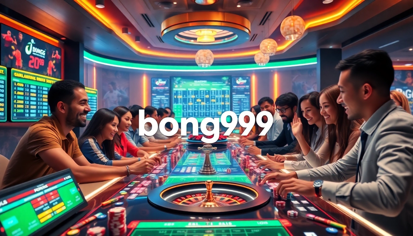gamblers placing bets at bong99's online sports betting platform, showcasing excitement and interaction