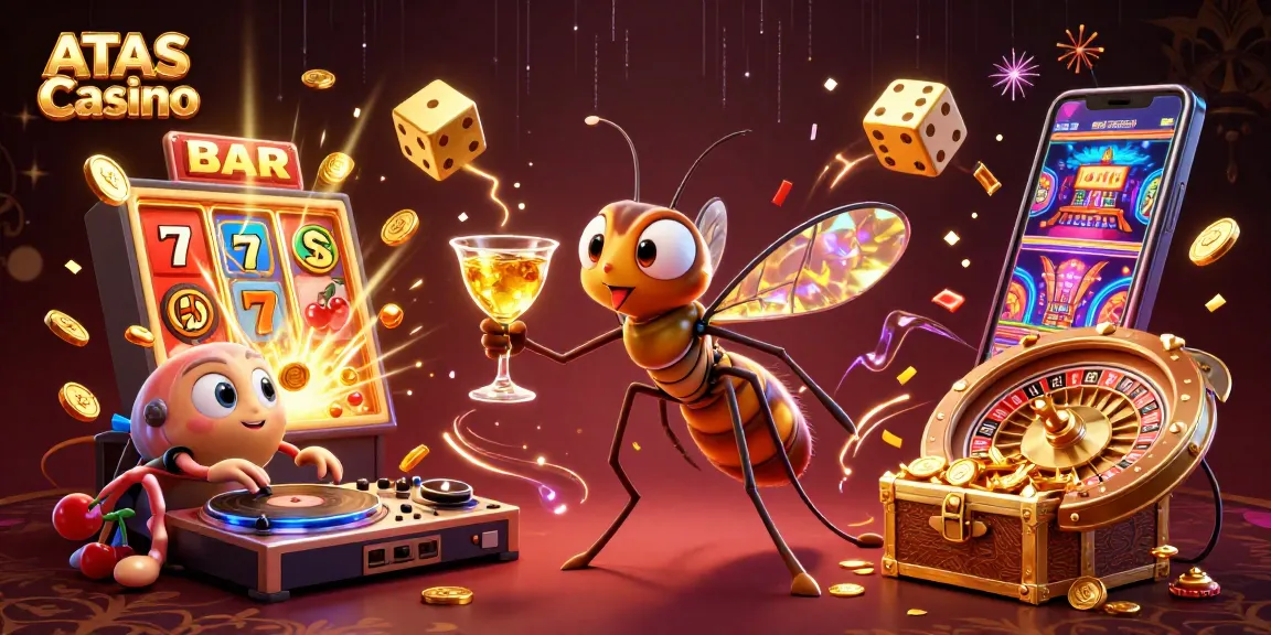 Experience the thrilling ATAS Casino atmosphere with unique characters and vibrant casino elements.