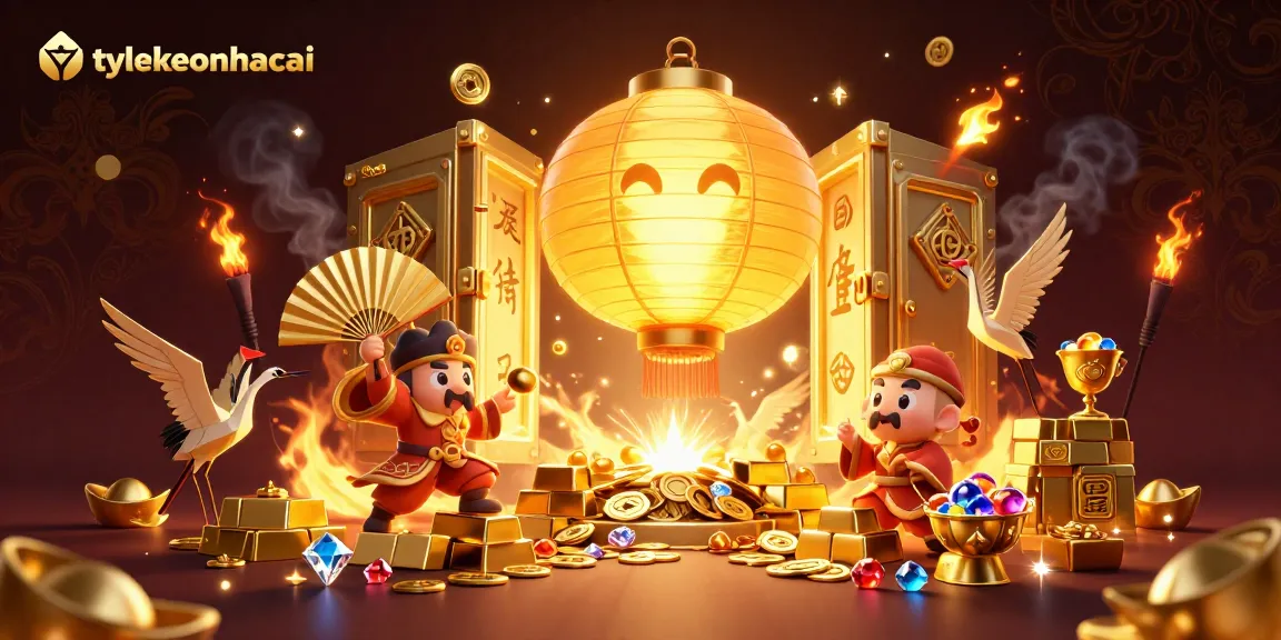 Explore winning strategies with tylekeonhacai in a vibrant casino scene filled with treasures and symbols.