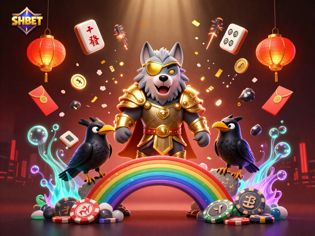 Engage with SHBET's exciting casino experience, featuring mythical characters and vibrant gambling elements.