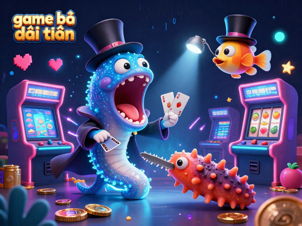 Experience thrilling game bài đổi thưởng with a magic act by sea creatures in a vibrant casino setting.