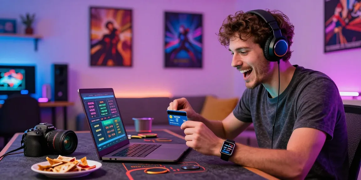 Exciting scene at https://eccleshallparishcouncil.co.uk featuring a player enjoying online credit card gaming with engaging technology.