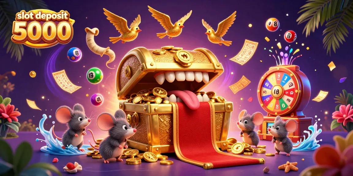 Experience the thrill of slot deposit 5000 with animated treasure scenes and joyful elements.