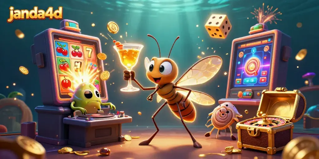 Slot online janda4d beraksi dengan karakter menarik dalam ilustrasi 3D.