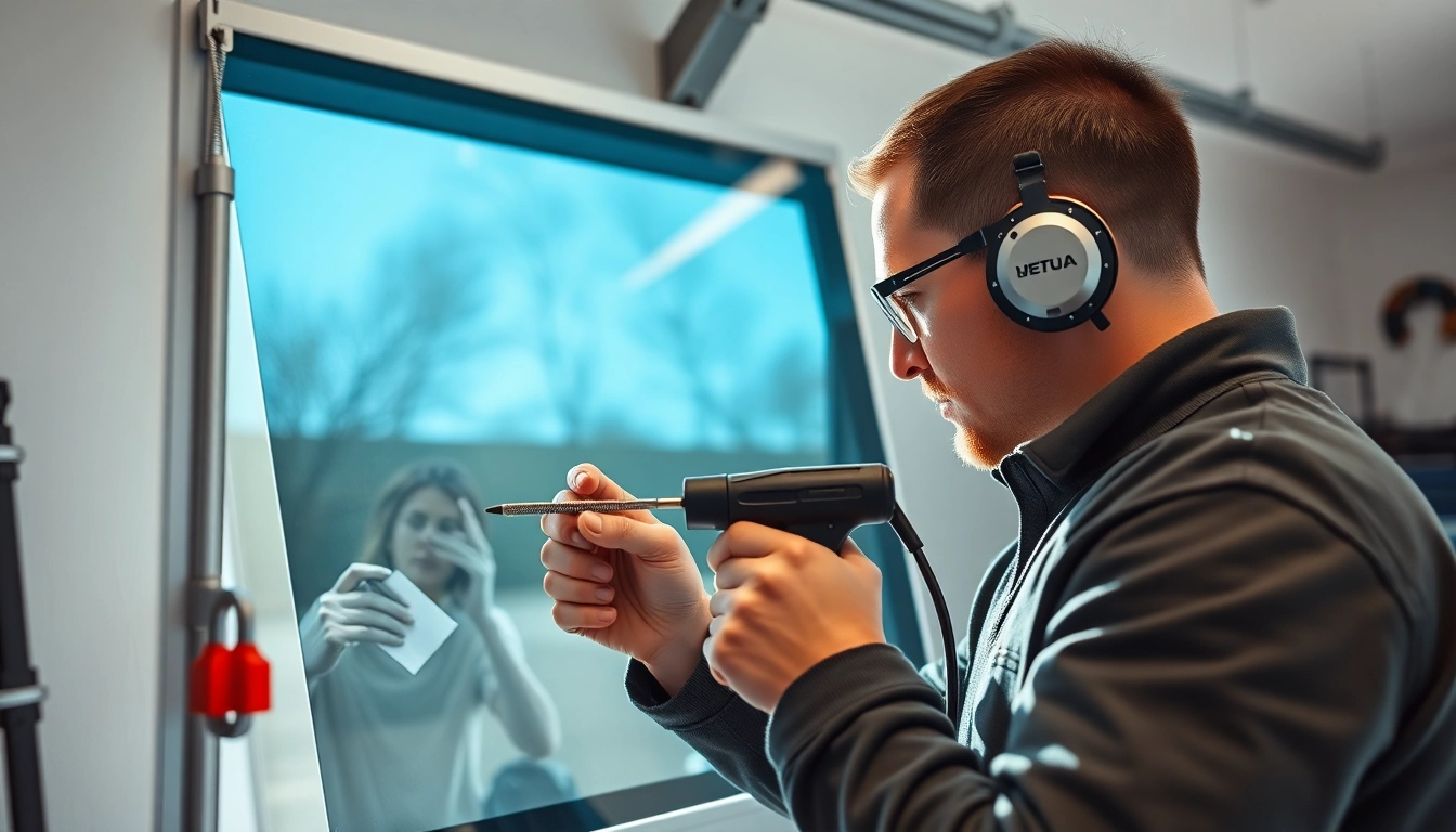 Experience window tinting Cleveland TN with expert installation in a modern garage environment.