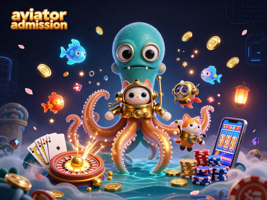 Aviator admission: Experience thrilling gameplay with the colossal kraken and diving cat amidst magical casino treasures.