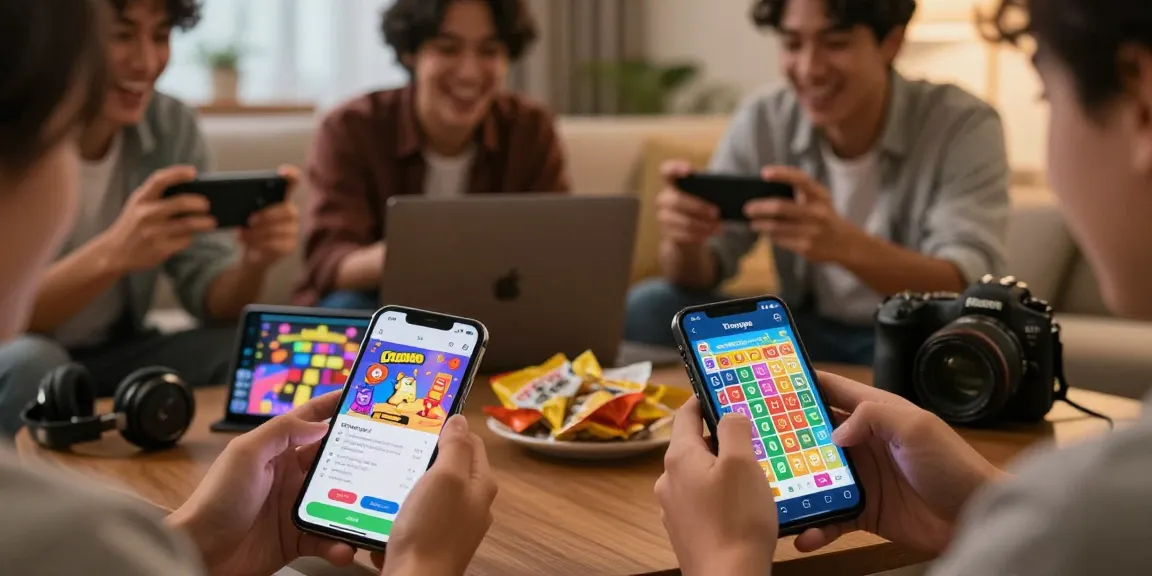 Tiranga Game Login screen showcased by users enjoying gaming on mobile devices in a cozy atmosphere.