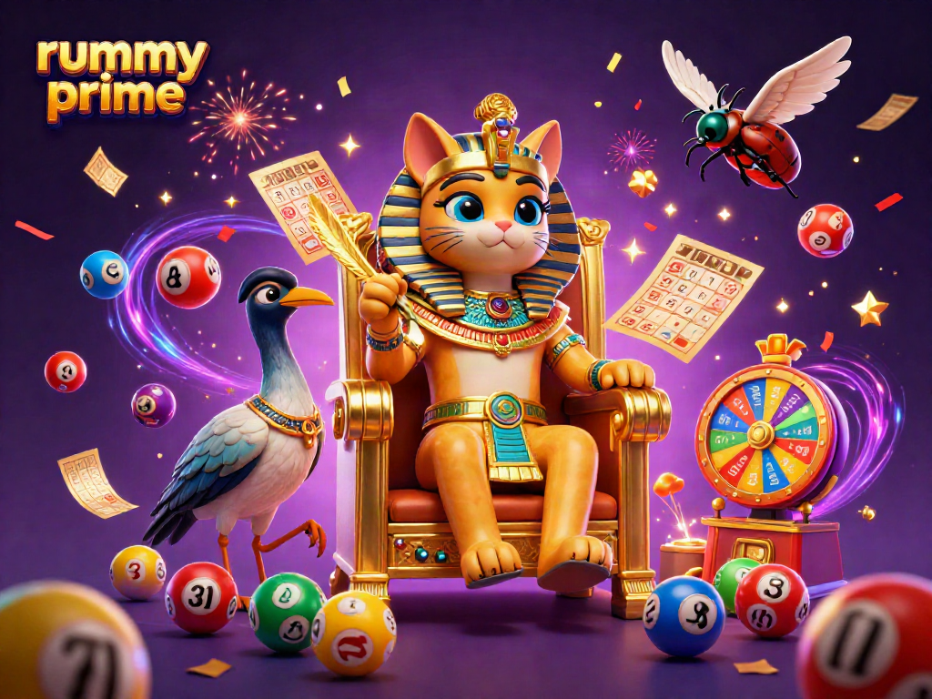 Experience rummy prime with vibrant casino elements in a dynamic 3D illustration filled with excitement.