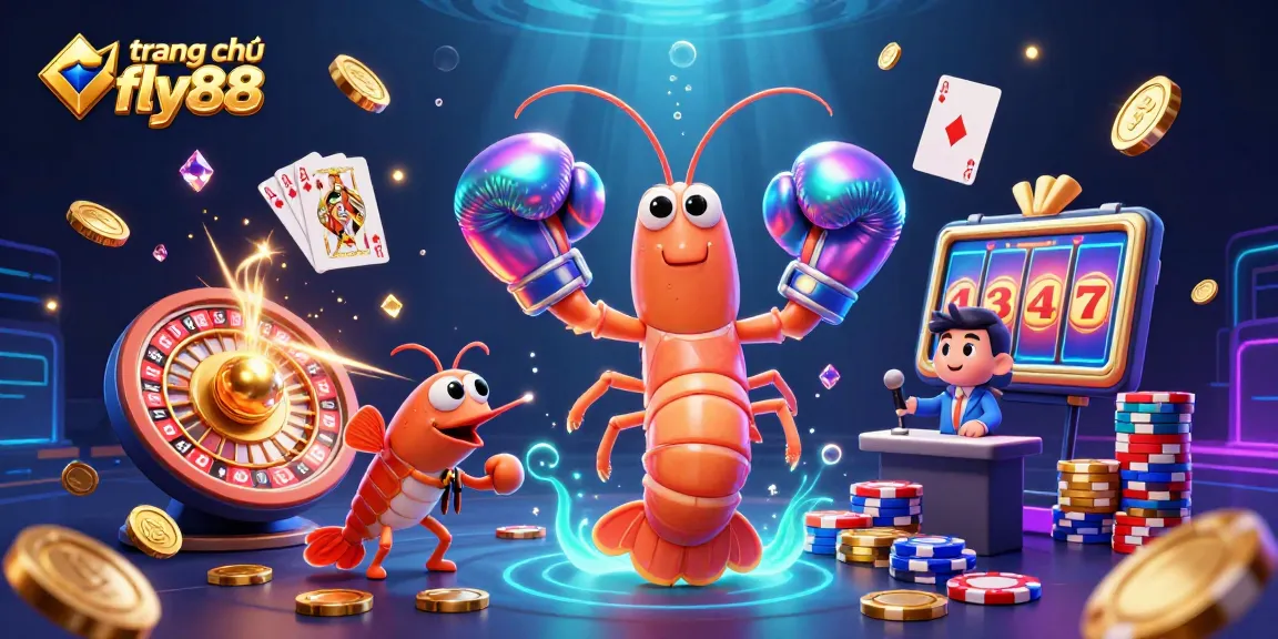 Experience excitement at trang chủ fly88 with a dynamic casino scene filled with vibrant characters and game elements.