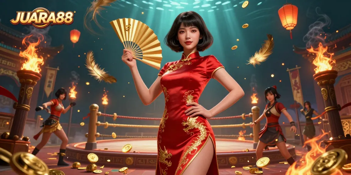 Experience the excitement of JUARA88 with vibrant casino elements in a dynamic 3D illustration.