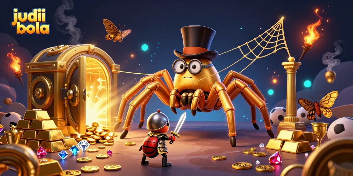 Experience thrilling judi bola action with 3D characters amidst elements of sports betting.
