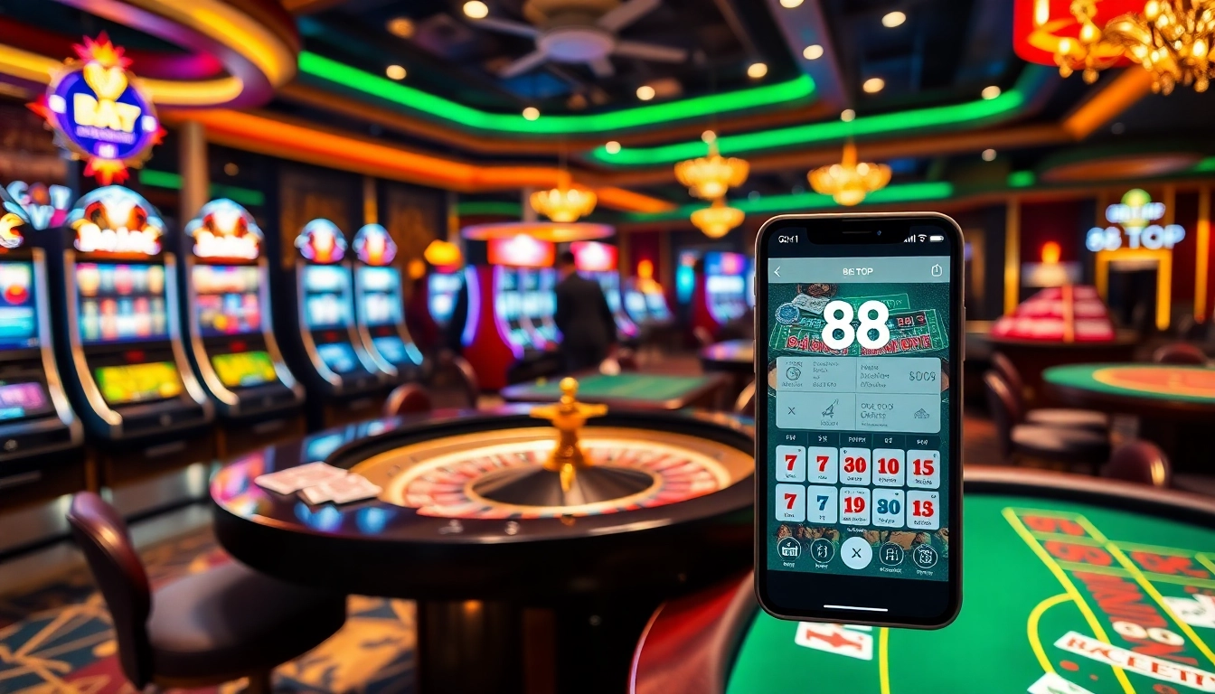 Players enjoying exciting games at 888TOP casino platform with vibrant slot machines.
