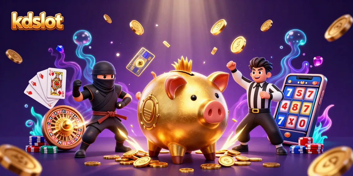 Experience thrilling gameplay with kdslot, showcasing a vibrant casino illustration featuring unique characters and dynamic game elements.