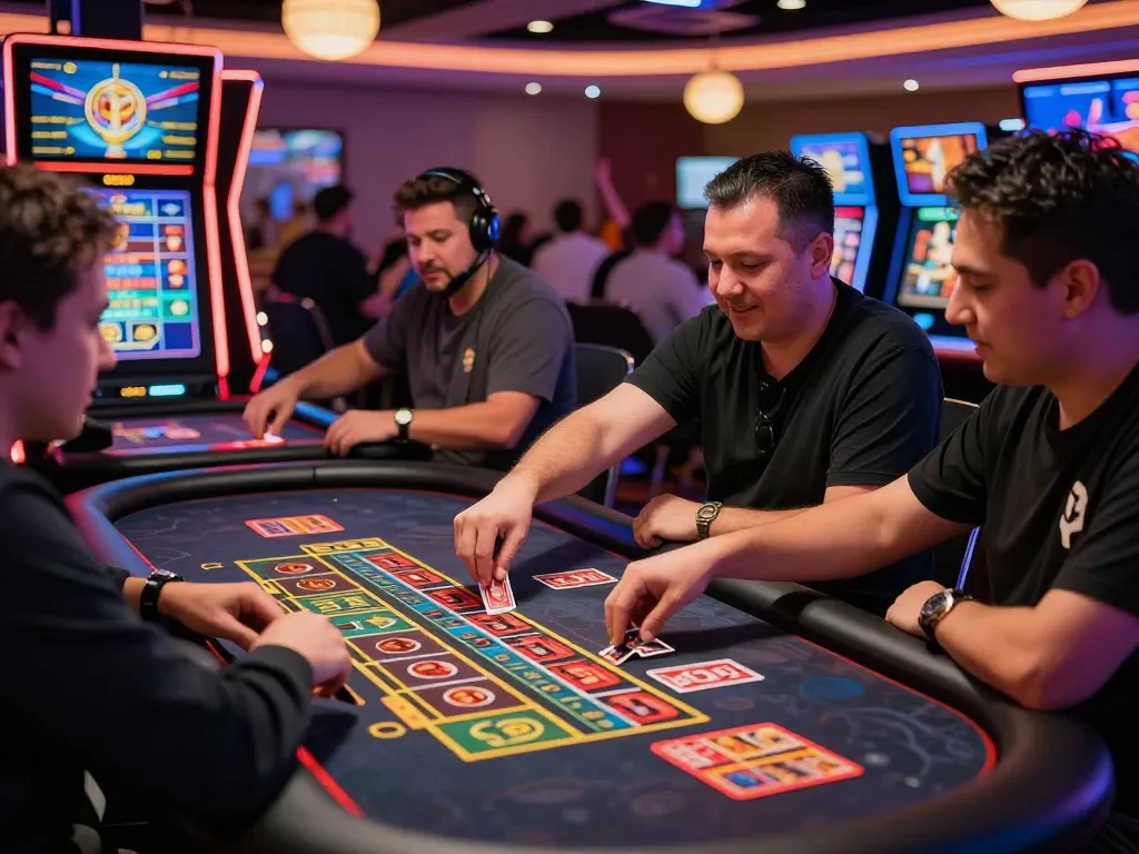 Engaging scene of players at bong99 live casino, showcasing vibrant gaming atmosphere and betting excitement.