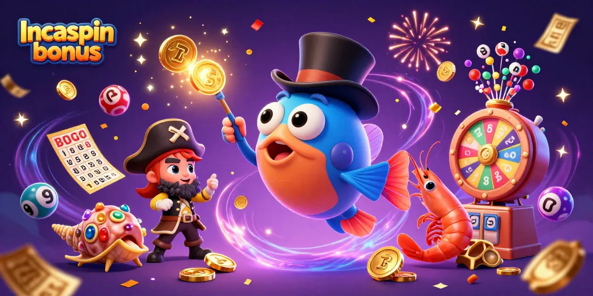 Experience the thrilling Incaspin bonus with vibrant casino-themed visuals and dynamic character action.