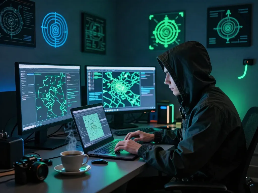 Exploring the hidden wiki 2026 in a dark web environment with vibrant screens and a mysterious atmosphere.