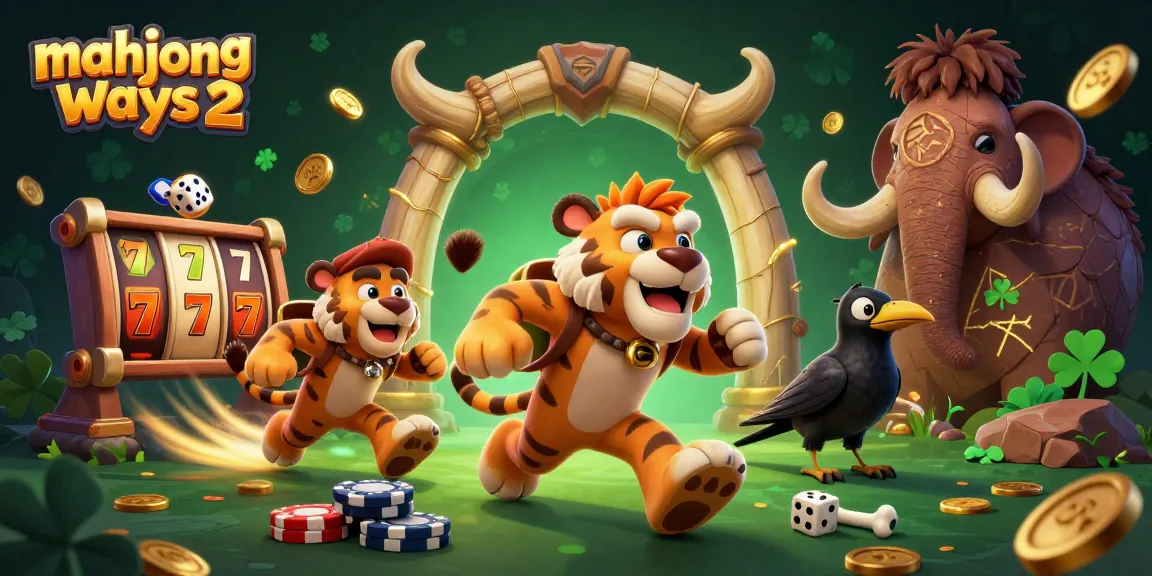 Play Mahjong Ways 2 with thrilling slot reels and exciting casino elements in a dynamic 3D scene.