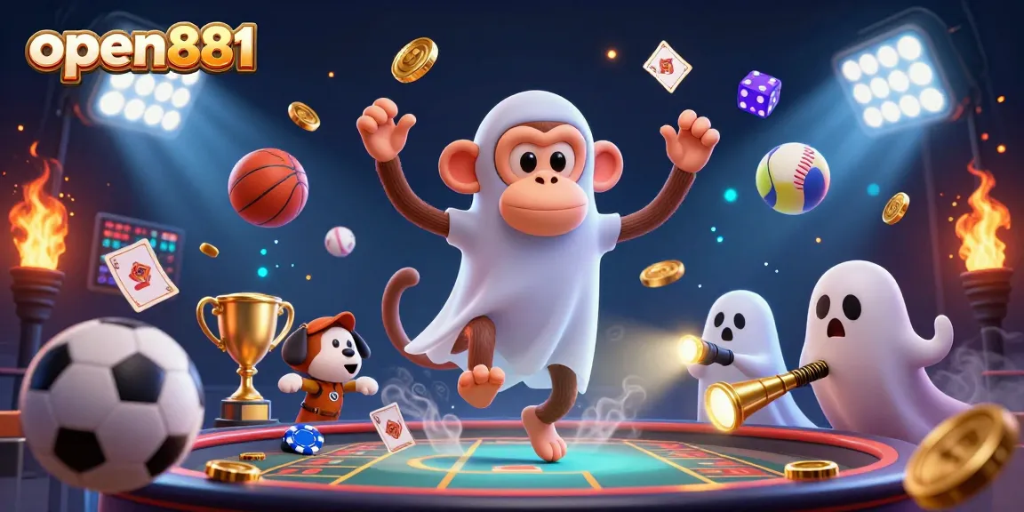 Win big at open881 with exciting casino games featuring a ghostly monkey and adventurous puppy.