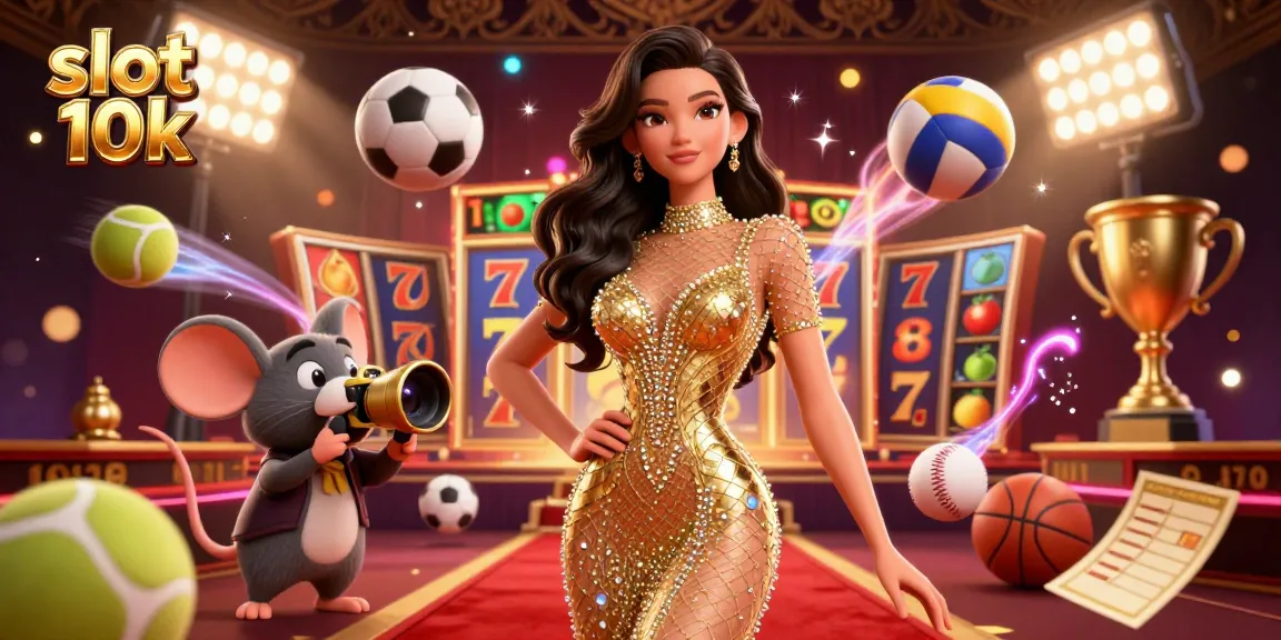 Experience thrilling slot 10k action with glamorous women and dynamic game elements in an exciting 3D casino scene.