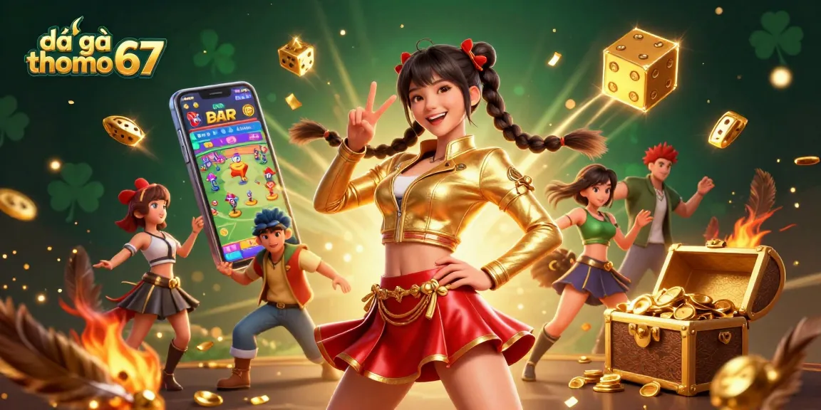 Engage with đá gà thomo 67 in a vibrant Africa cockfighting arena filled with dynamic action and celebratory visuals.
