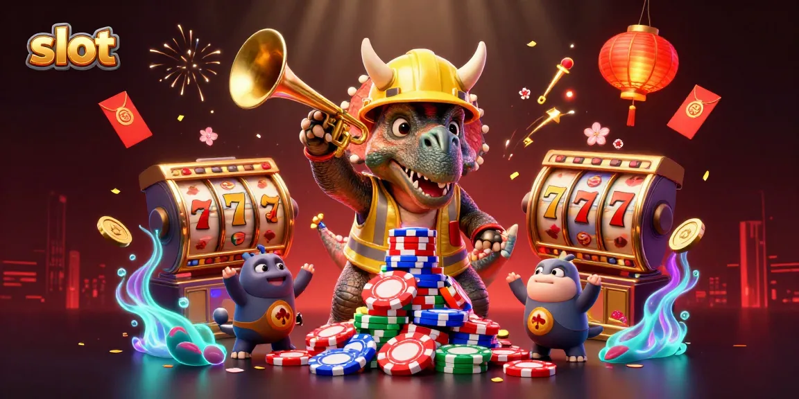 Slot mesin penuh kemeriahan dan karakter ceria merayakan kemenangan di WSLOT888.