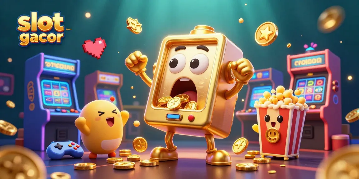 Mainkan slot online gacor dan raih jackpot dengan mesin slot berwarna emas.