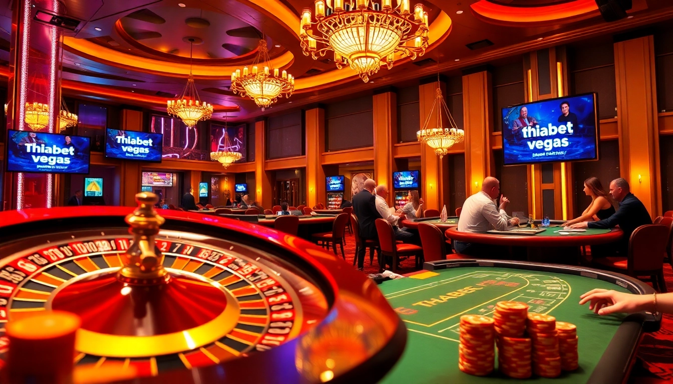 Experience thrilling gaming at https://thabet.vegas/ with elegant casino tables and vibrant poker chips.