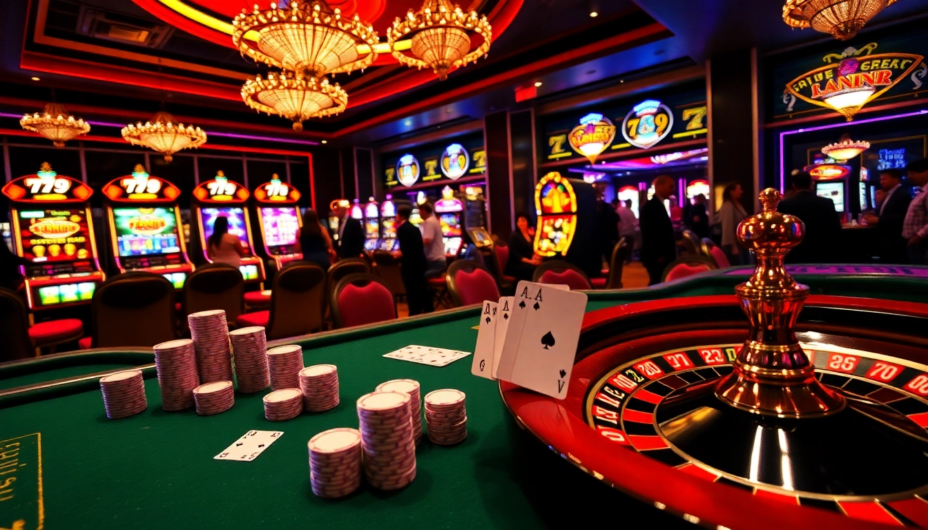 Players celebrating a win at the 789 club casino table with poker chips and cards.