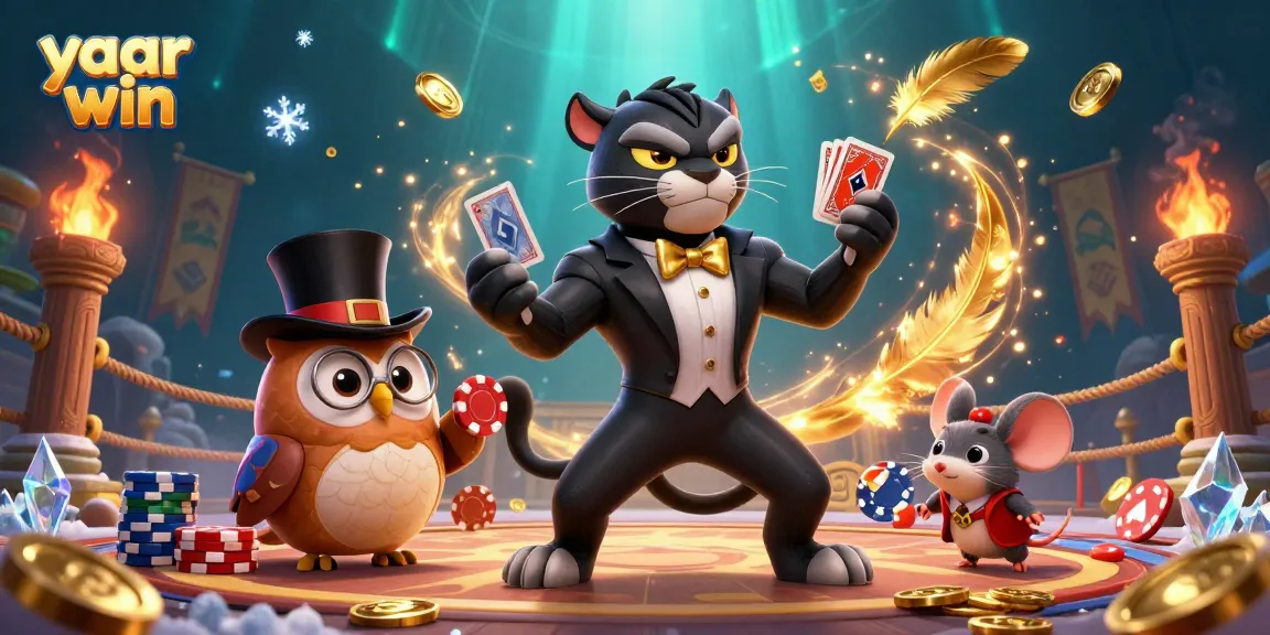 Win big at yaar win with a stylish black panther dealer and lively casino scene.