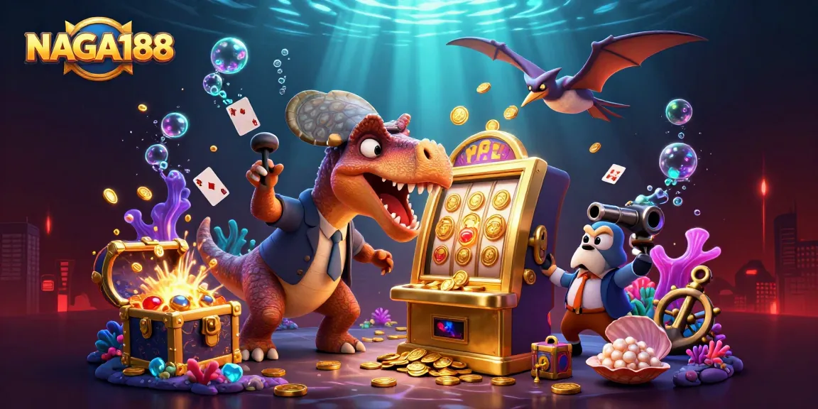 NAGA188 menghidupkan slot dengan jackpot koin terbang dalam ilustrasi kasino yang menarik.