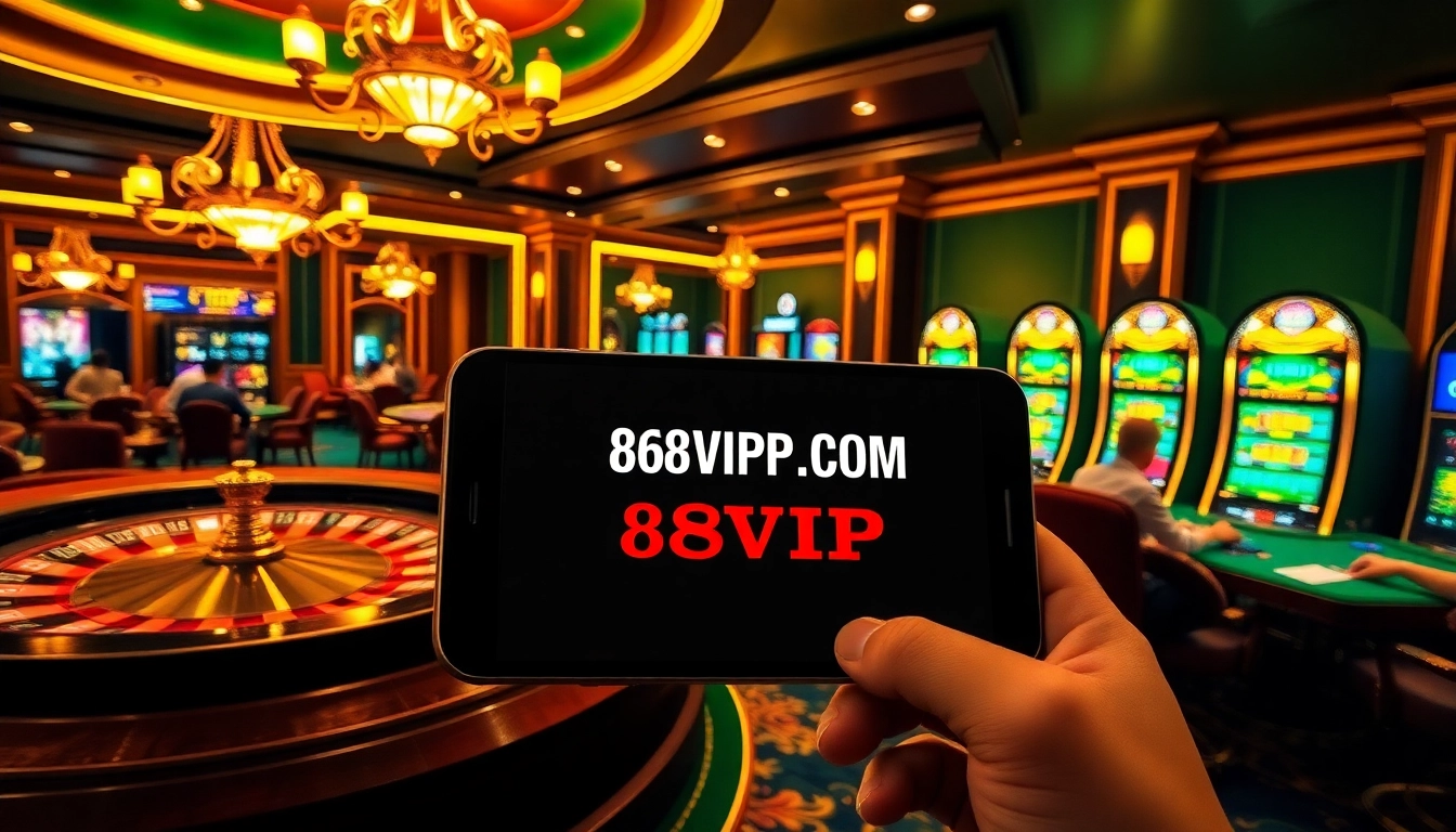 Experience thrilling gameplay at 68VIP.COM with vibrant poker tables and roulette wheels.