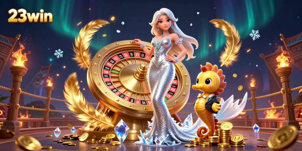 Experience thrilling gameplay at 23win with a stunning mermaid and golden roulette