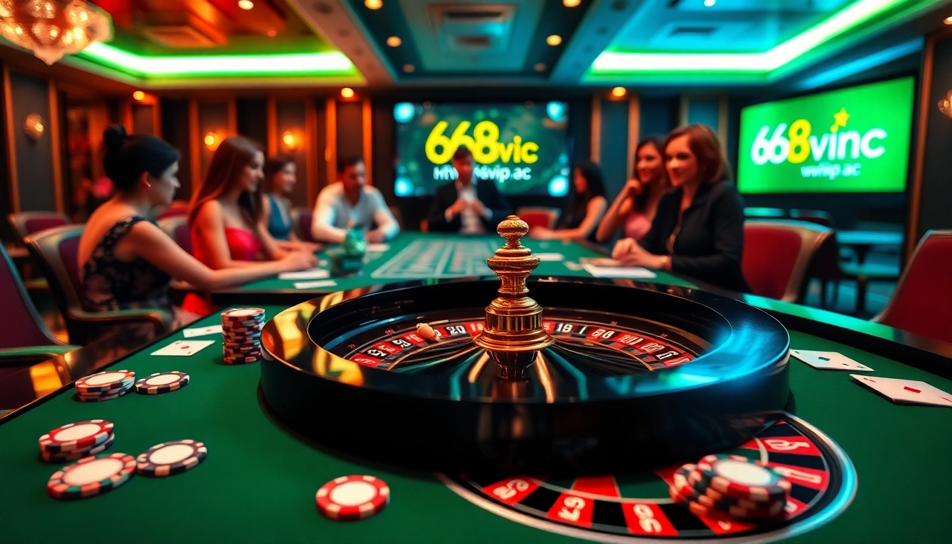 Experience thrilling gaming action at https://68vip.ac/ with vibrant roulette tables and enthusiastic players.