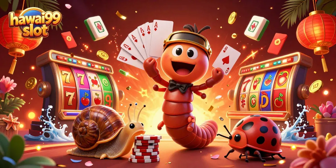 Experience the excitement of hawai99 slot with a lively casino scene featuring vibrant characters and elements.