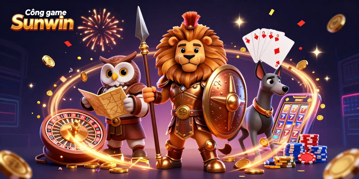 Cascading coins and vibrant gameplay elements illustrate Cổng game Sunwin's thrilling casino experience.