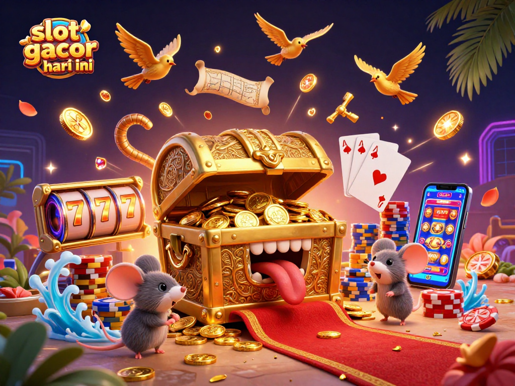 Engage with vibrant slot gacor hari ini action featuring dynamic treasure chest, shimmering gold coins, and exciting jackpots.