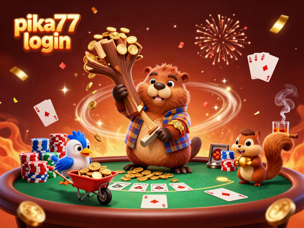 Experience the excitement of pika77 login with vibrant characters collecting coins and gaming elements.